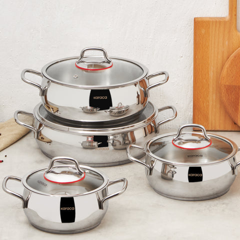 Karaca Emirgan Induction Steel Cookware Set, 8 Piece