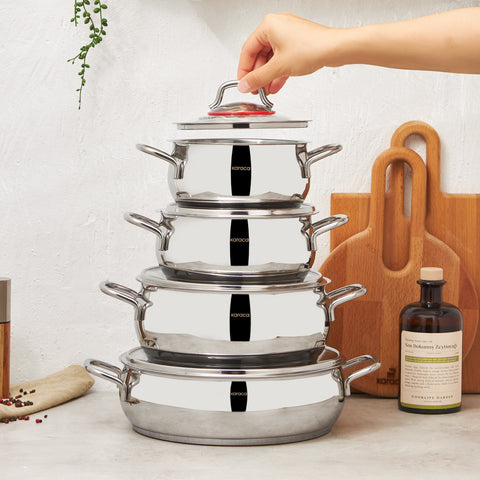 Karaca Emirgan Induction Steel Cookware Set, 8 Piece