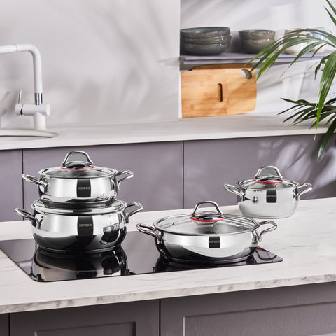 Karaca Emirgan Induction Steel Cookware Set, 8 Piece