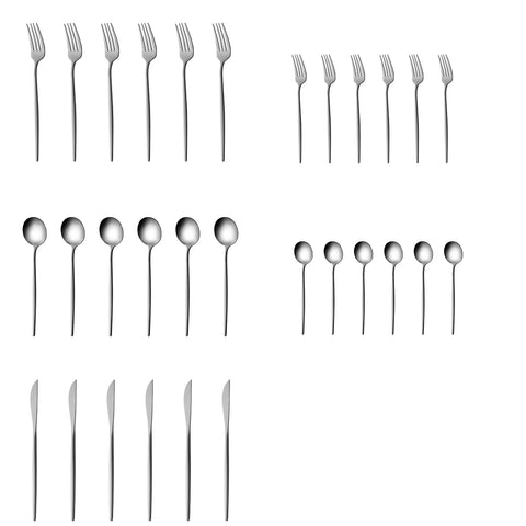 Karaca Orion Platin 30-Piece Cutlery Set for 6 People