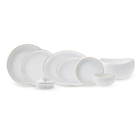 Karaca Red Carpet Collection Streamline Hole Gold - 59-delig porseleinen servies voor 12 personen