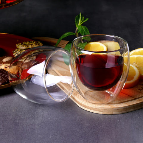 Karaca dubbelwandige borosilicaat glazen cappucinokopjes, 2-delig, 150 ml