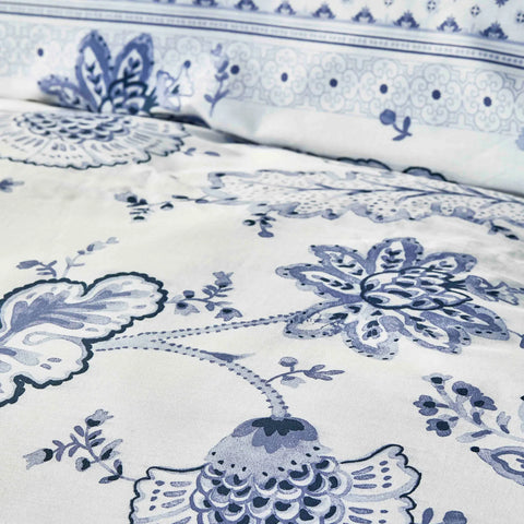 Karaca Home Amar - blauw - tweepersoons dekbedovertrekset van 100% katoen