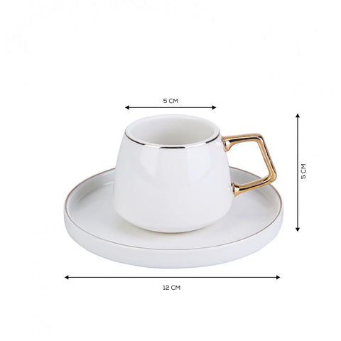 Karaca Streamline Saturn koffiekopjesset voor 6 personen 90 ml, goud