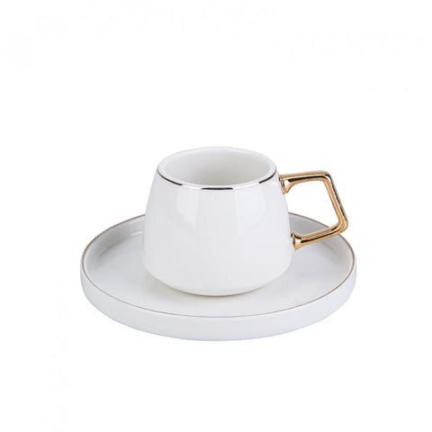 Karaca Streamline Saturn koffiekopjesset voor 6 personen 90 ml, goud