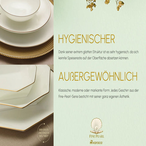 Karaca Red Carpet Collection Fine Pearl Extra Chanak Gold 62-delig parelservies voor 12 personen