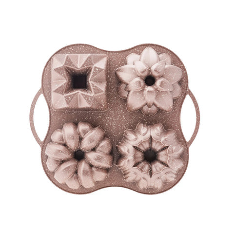 Karaca Cake Pro 4-delige Rosegold Gietijzeren Taartvorm