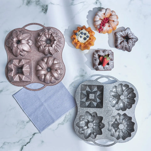 Karaca Cake Pro 4-delige Rosegold Gietijzeren Taartvorm