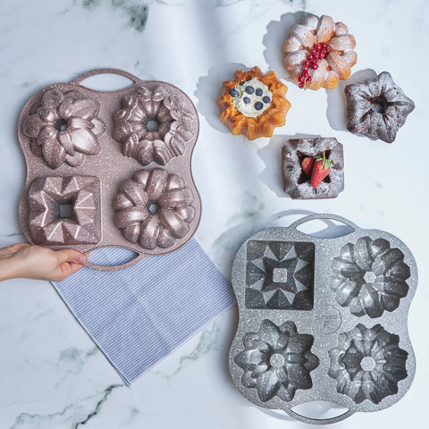 Karaca Cake Pro 4-delige Rosegold Gietijzeren Taartvorm