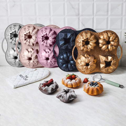 Karaca Cake Pro 4-delige Rosegold Gietijzeren Taartvorm