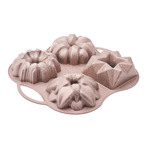 Karaca Cake Pro 4-delige Rosegold Gietijzeren Taartvorm