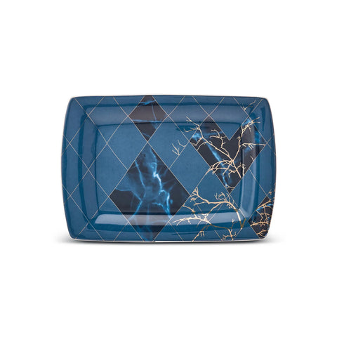 Karaca Fine Pearl Midnight 62-delig vierkant servies voor 12 personen, parelmoer