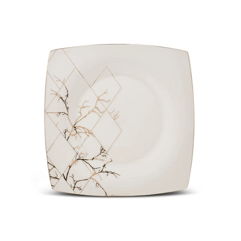 Karaca Fine Pearl Midnight 62-delig vierkant servies voor 12 personen, parelmoer
