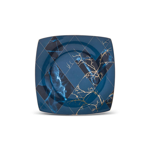 Karaca Fine Pearl Midnight 62-delig vierkant servies voor 12 personen, parelmoer