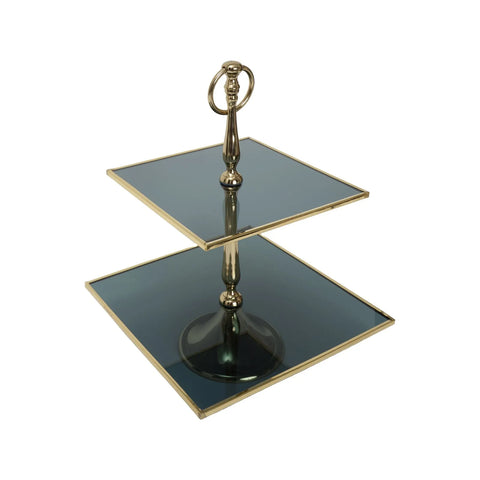 LINE DEKORATIF 2 KATLI KEK STANDI 25CM GOLD