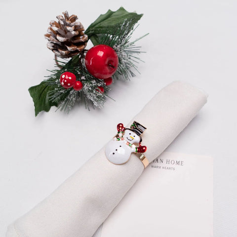 Karaca Home, set van 2 servetringen met Kerstman