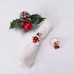 Karaca Home, set van 2 servetringen met kerstsok
