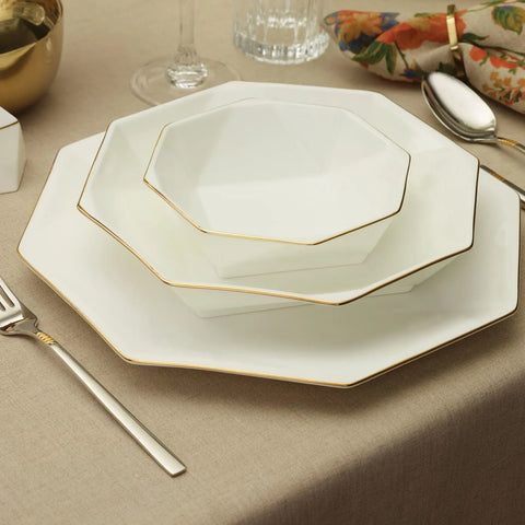 Karaca Fine Pearl Quartz Gold 62-delig tafelservies voor 12 personen