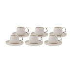 Karaca Streamline Saturn Platinum koffiekopjesset voor 6 personen
