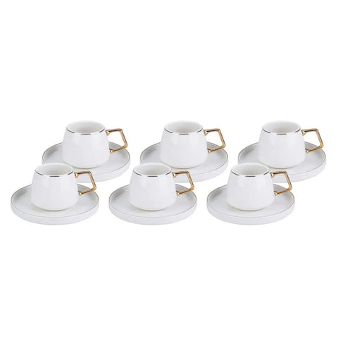 Karaca Streamline Saturn koffiekopjesset voor 6 personen 90 ml, goud