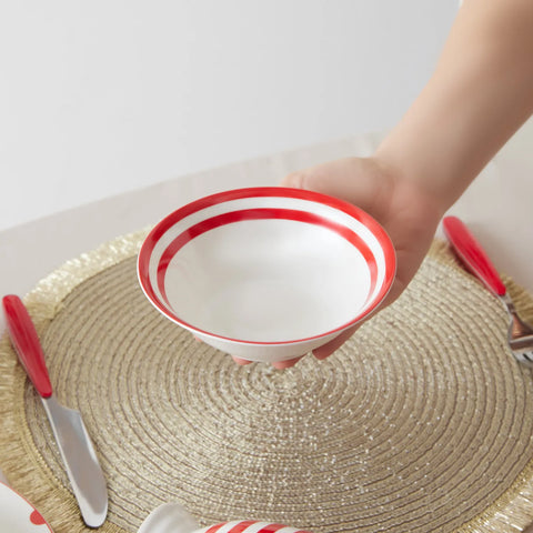 Karaca Polka Dot, porseleinen kom met strepen 14 cm