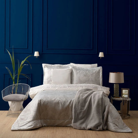 Karaca Home Lyra Zilver 8-delige set bedlinnen