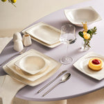 Karaca Glint New Generation Bone Dinnerware Set 57 Piece for 12 Person