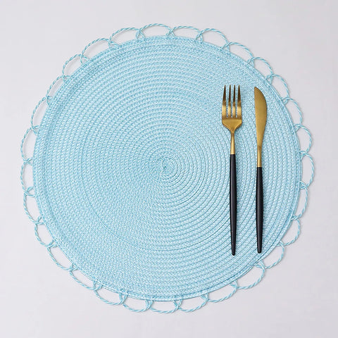 SERA WOVEN 2'Lİ AMERİKAN SERVİS 38CM MAVİ