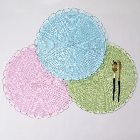 SERA WOVEN 2'Lİ AMERİKAN SERVİS 38CM MAVİ
