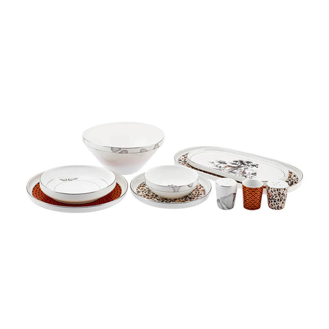 Karaca Streamline Safari New Generation Bone servies voor 12 personen, 59-delig 