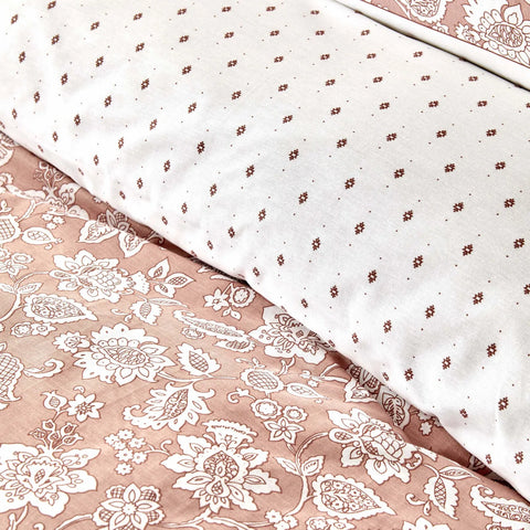 Karaca Home Celerina, dekbedovertrekset voor één persoon, 100% katoen, roze