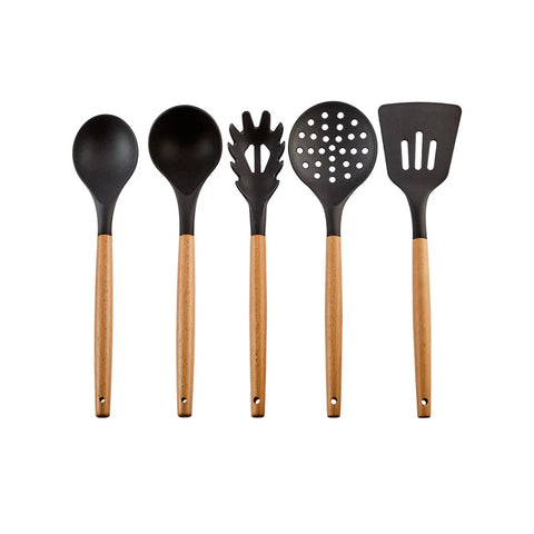 Karaca Burby Wood, 14-Delige Set Met Opschepservies en Messen