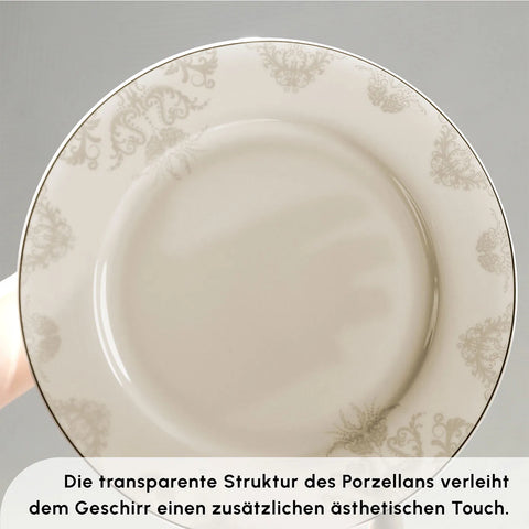 Karaca Siena 56-Delig New Generation Bone Eetservies met Gouden Rand voor 12 Personen