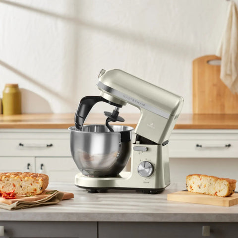Karaca Mastermaid Chef Pro, Keukenmachine met Dubbele Arm, 1500 W, Zacht Crèmekleurig