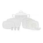 Karaca New Suha Cream 60 Piece Porcelain Dinnerware Set Square for 12 Person 