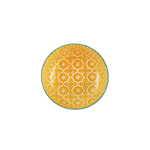 Karaca Floral Snacks Schaaltje, Geel, Rond, 10 cm