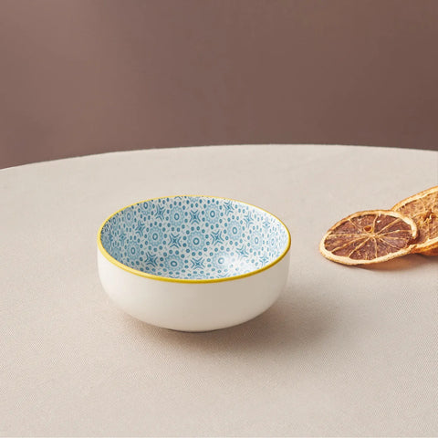Karaca Floral Snackschaaltje, Blauw, Rond, 10 cm