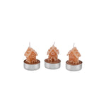 Karaca New Year Gemberbroodhuis 3-Piece Kaars Set, 18 cm x 5 cm x 6 cm, Bruin
