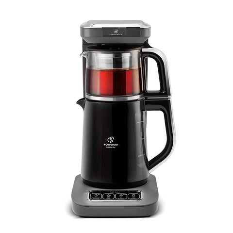 Karaca Caysever Robotea Pro 4 in 1, automatische theezetter, waterkooker en filterkoffiezetter met spraakfunctie, 2500 W, ruimtegrijs