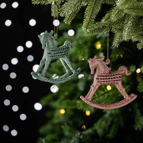 Karaca Home Kerst Cockhorse Boom Ornament Set, 2 delig, 11 cm