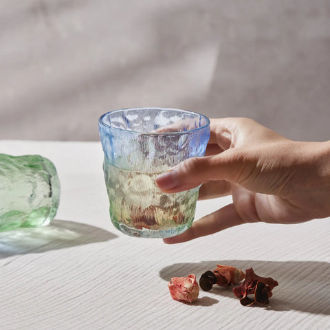 Karaca Gletsjer Waterglas, Blauw Groen, 287 ml