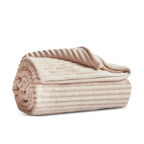 Karaca Ruby Stripe Wellsoft Dubbel Deken, Ecru