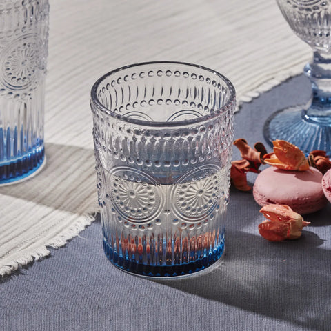 Karaca Sonnenblumen Wasserglas, Blau
