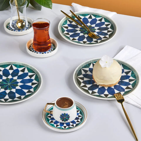 Karaca Romeinse theeset, 12-delig, keramisch