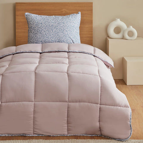 Karaca Dexie eenpersoons dekbedovertrekset, Roze, 155x220, 50x70 cm