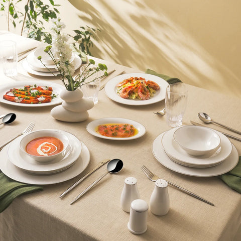 Karaca Lexi Platin 56-Delige New Generation Bone Serviesset voor 12 Personen