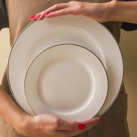 Karaca Lexi Platin 56-Delige New Generation Bone Serviesset voor 12 Personen