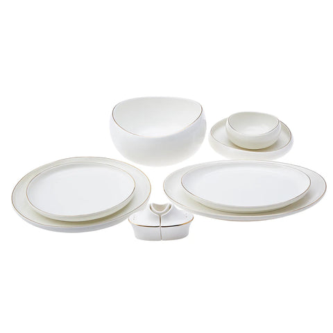 Karaca Red Carpet Collection Streamline New Hole Gold Servies, 59 Delig, New Generation Bone