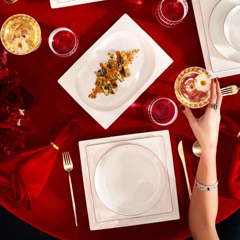 Karaca Red Carpet Collection Fine Pearl Extra Nish 12 Persoons Servies, 62-Delig, Platinum