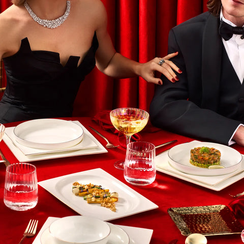 Karaca Red Carpet Collection Fine Pearl Extra Nish 12 Persoons Servies, 62-Delig, Platinum